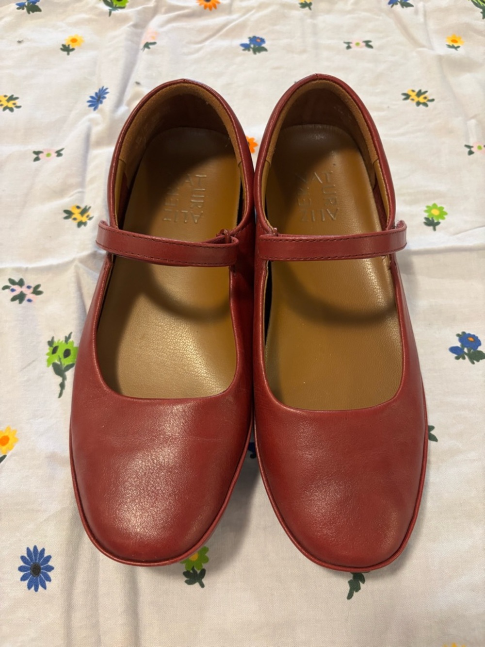 Naturalizer Cranberry Leather Behold Mary Janes